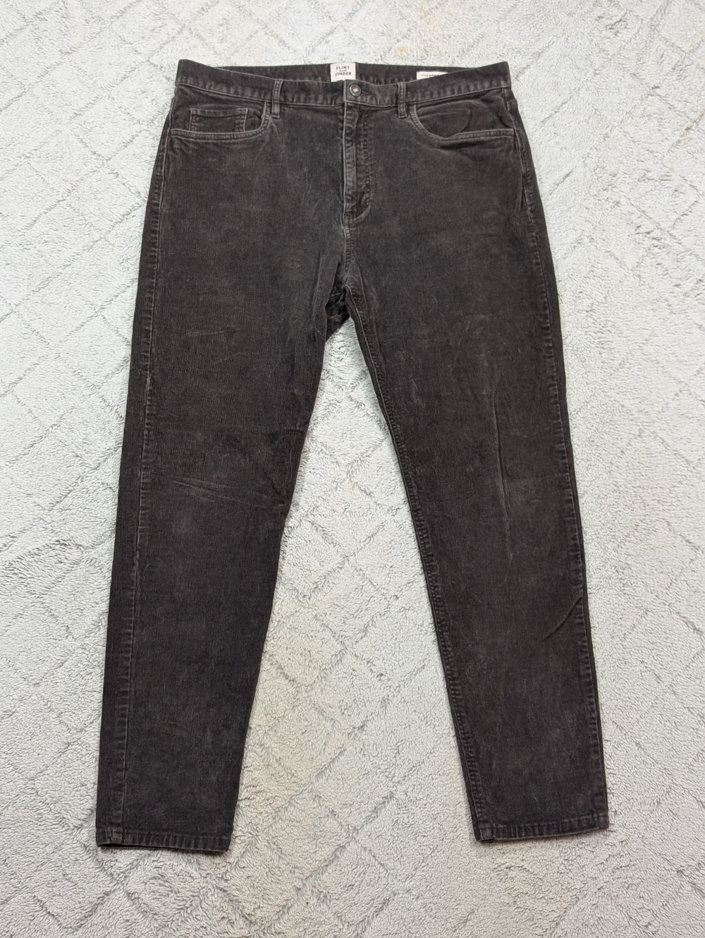 Flint and Tinder Pants Mens 36x32 Gray Charcoal 365 Corduroy Tapered Fit Casual
